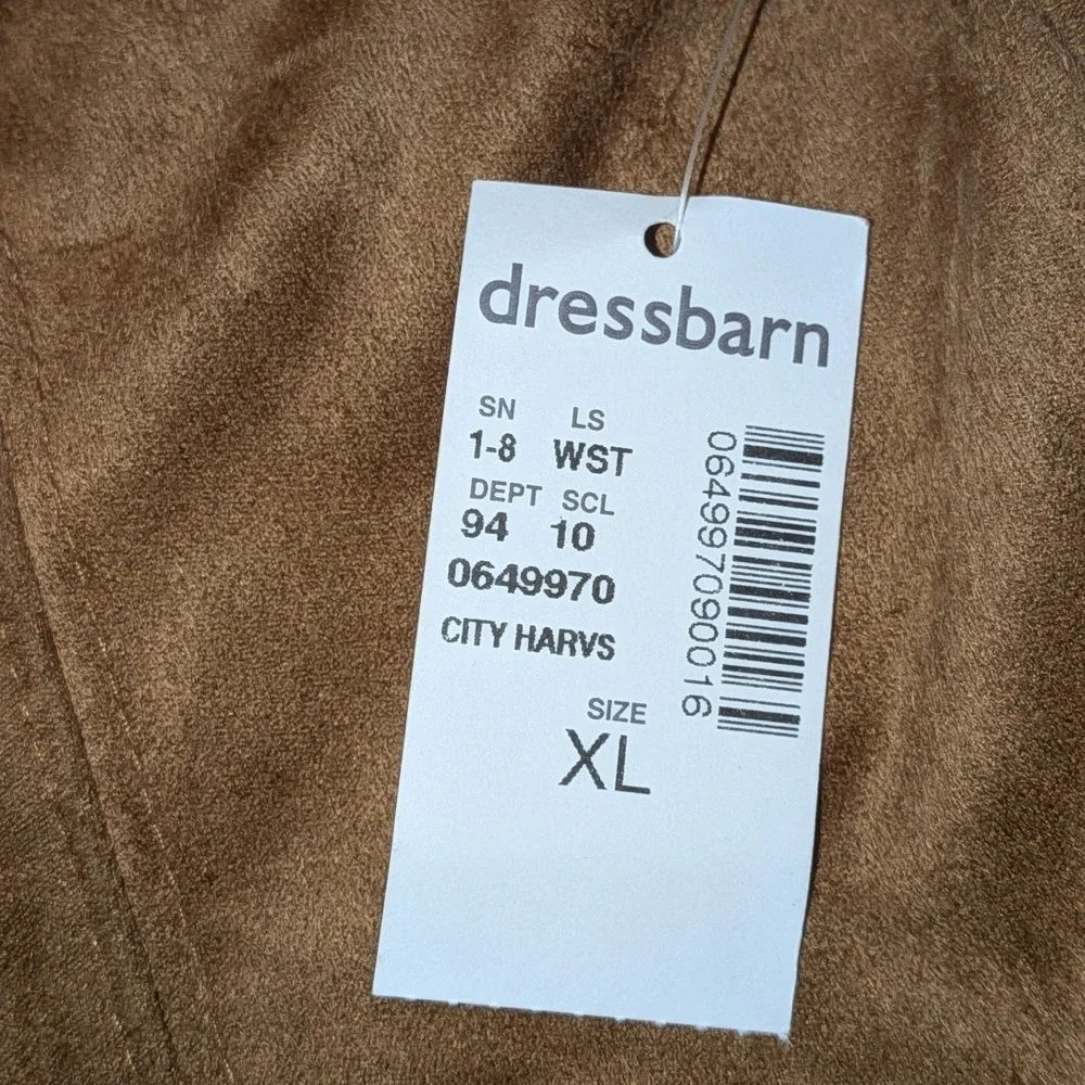 Westport 1962 Womens XL Brown‎ Faux Suede A-Line Skirt NWT Stretch $48